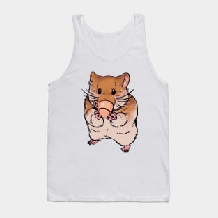 Mudwizard draws the cute hamster drinking from a doll house tea cup / funny animal meme Tank Top